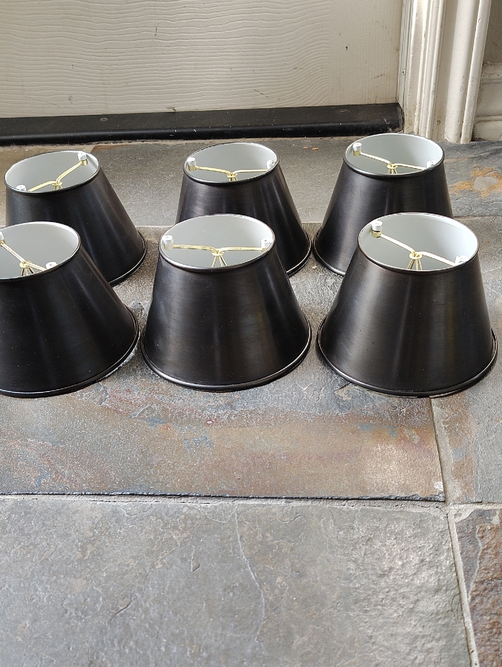 Set of 6 Metal Clip On Chandelier Lamp Shades